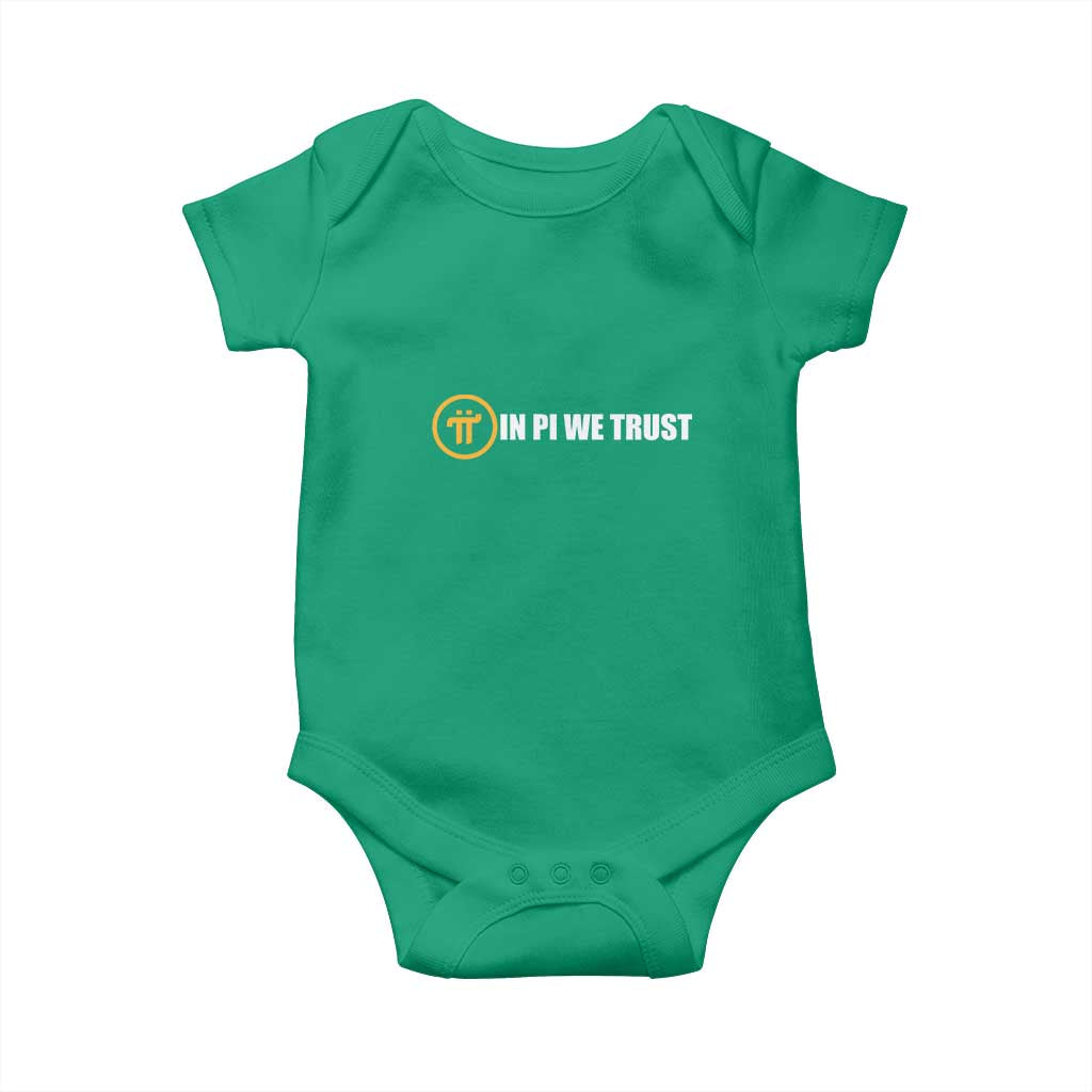 In Pi We Trust Cryptocurrency Baby Onesie Crypto Coins Blockchain Mining TS02 Irish Green Print Your Wear
