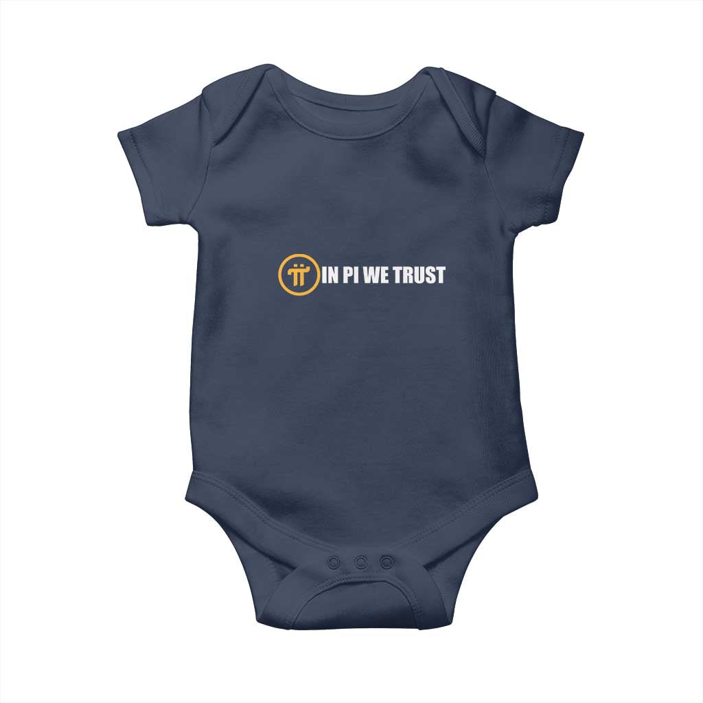In Pi We Trust Cryptocurrency Baby Onesie Crypto Coins Blockchain Mining TS02 Navy Print Your Wear