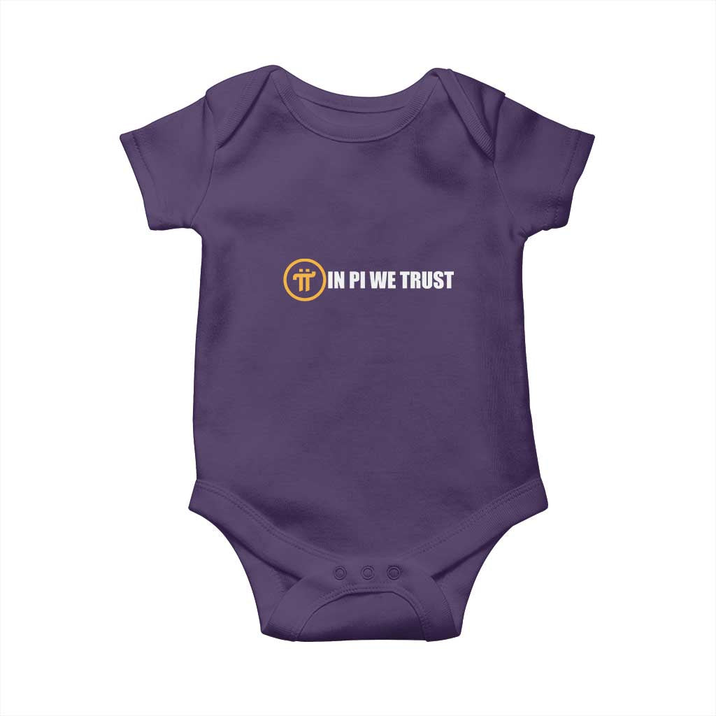 In Pi We Trust Cryptocurrency Baby Onesie Crypto Coins Blockchain Mining TS02 Purple Print Your Wear