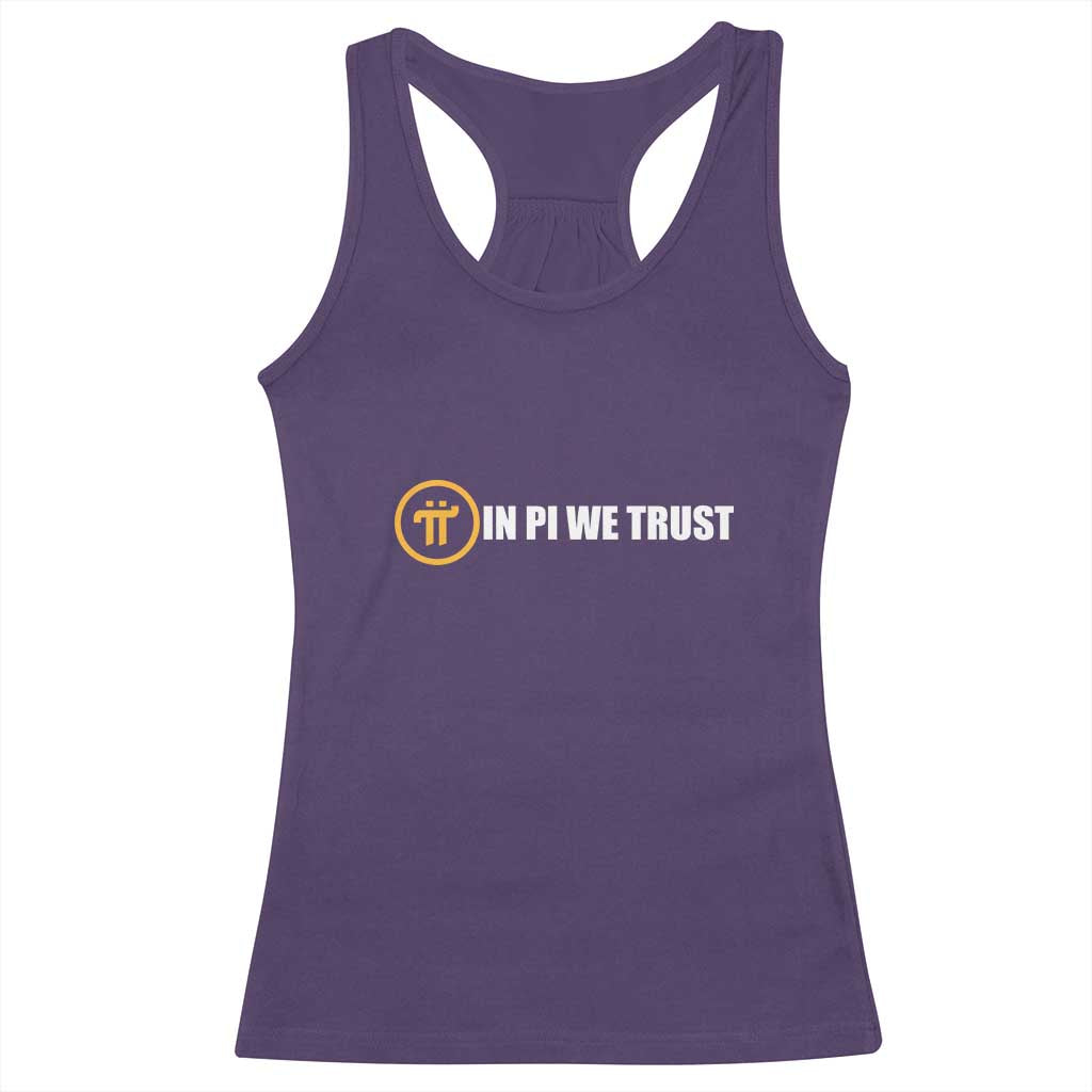 In Pi We Trust Cryptocurrency Racerback Tank Top Crypto Coins Blockchain Mining TS02 Purple Print Your Wear