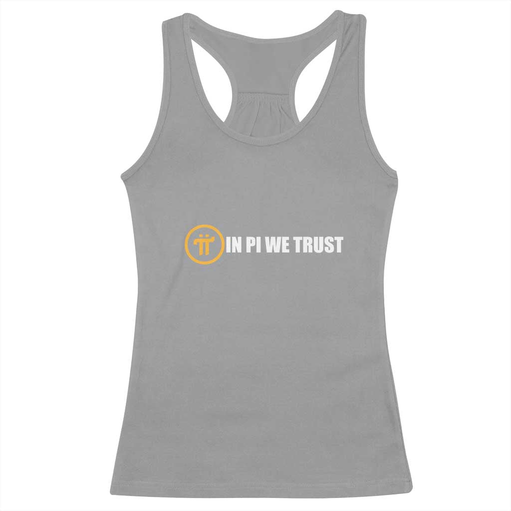 In Pi We Trust Cryptocurrency Racerback Tank Top Crypto Coins Blockchain Mining TS02 Sport Gray Print Your Wear