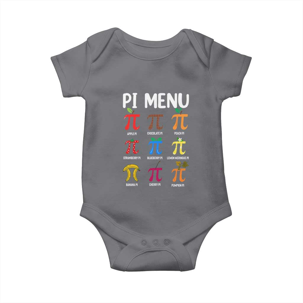Funny Number Pi Baby Onesie Pi Menu 3.14 Pi Symbol - Math Teacher Happy Pi Day TS02 Charcoal Print Your Wear