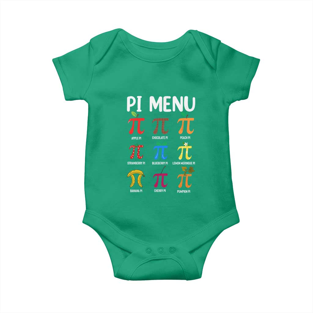 Funny Number Pi Baby Onesie Pi Menu 3.14 Pi Symbol - Math Teacher Happy Pi Day TS02 Irish Green Print Your Wear