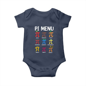 Funny Number Pi Baby Onesie Pi Menu 3.14 Pi Symbol - Math Teacher Happy Pi Day TS02 Navy Print Your Wear