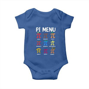 Funny Number Pi Baby Onesie Pi Menu 3.14 Pi Symbol - Math Teacher Happy Pi Day TS02 Royal Blue Print Your Wear