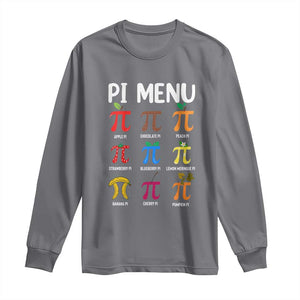 Funny Number Pi Long Sleeve Shirt Pi Menu 3.14 Pi Symbol - Math Teacher Happy Pi Day TS02 Charcoal Print Your Wear