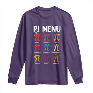 Funny Number Pi Long Sleeve Shirt Pi Menu 3.14 Pi Symbol - Math Teacher Happy Pi Day TS02 Purple Print Your Wear