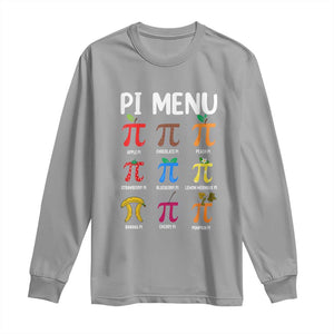 Funny Number Pi Long Sleeve Shirt Pi Menu 3.14 Pi Symbol - Math Teacher Happy Pi Day TS02 Sport Gray Print Your Wear
