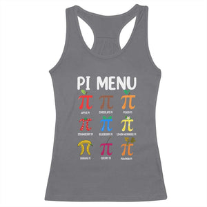 Funny Number Pi Racerback Tank Top Pi Menu 3.14 Pi Symbol - Math Teacher Happy Pi Day TS02 Charcoal Print Your Wear