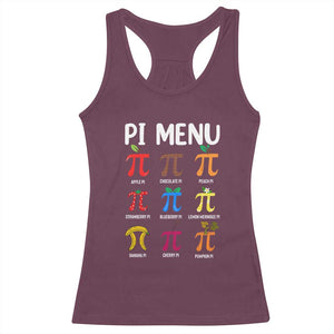 Funny Number Pi Racerback Tank Top Pi Menu 3.14 Pi Symbol - Math Teacher Happy Pi Day TS02 Maroon Print Your Wear