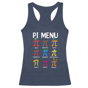 Funny Number Pi Racerback Tank Top Pi Menu 3.14 Pi Symbol - Math Teacher Happy Pi Day TS02 Navy Print Your Wear
