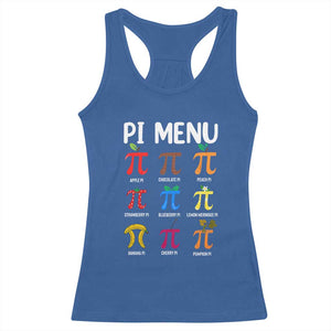 Funny Number Pi Racerback Tank Top Pi Menu 3.14 Pi Symbol - Math Teacher Happy Pi Day TS02 Royal Blue Print Your Wear