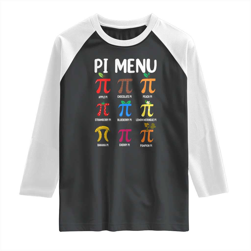 Funny Number Pi Raglan Shirt Pi Menu 3.14 Pi Symbol - Math Teacher Happy Pi Day TS02 Black White Print Your Wear