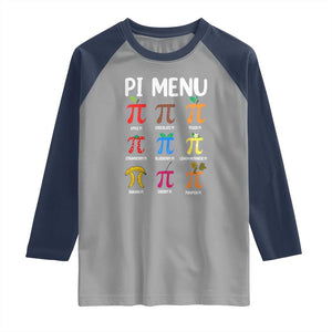 Funny Number Pi Raglan Shirt Pi Menu 3.14 Pi Symbol - Math Teacher Happy Pi Day TS02 Sport Gray Navy Print Your Wear