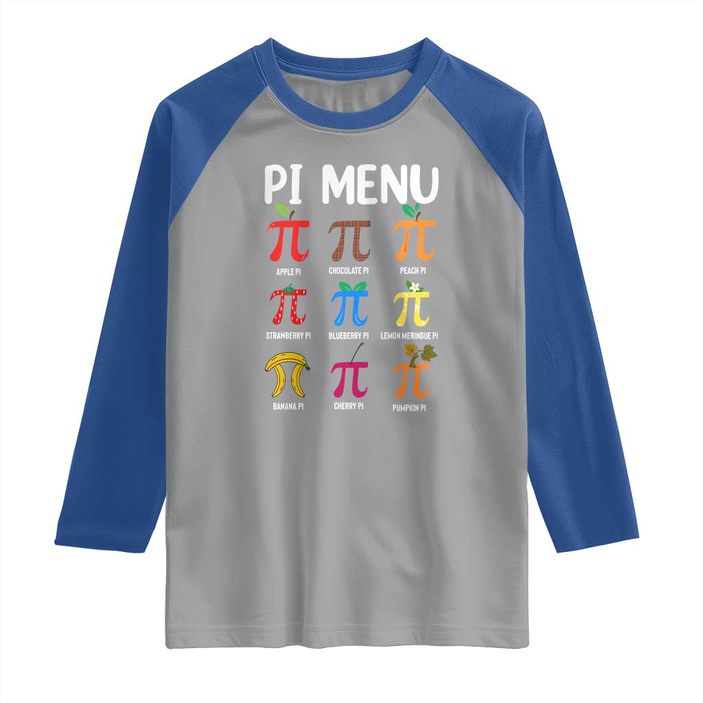 Funny Number Pi Raglan Shirt Pi Menu 3.14 Pi Symbol - Math Teacher Happy Pi Day TS02 Sport Gray Royal Print Your Wear