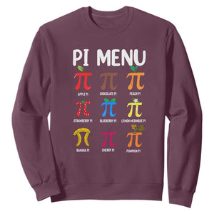 Funny Number Pi Sweatshirt Pi Menu 3.14 Pi Symbol - Math Teacher Happy Pi Day TS02 Maroon Print Your Wear