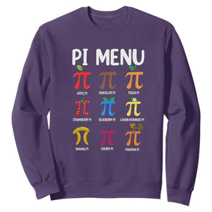 Funny Number Pi Sweatshirt Pi Menu 3.14 Pi Symbol - Math Teacher Happy Pi Day TS02 Purple Print Your Wear