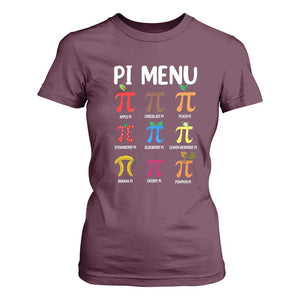 Funny Number Pi T Shirt For Women Pi Menu 3.14 Pi Symbol - Math Teacher Happy Pi Day TS02 Maroon Print Your Wear