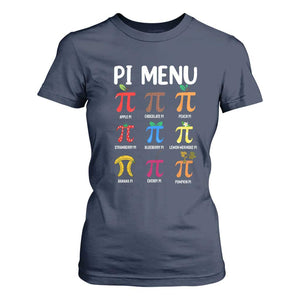 Funny Number Pi T Shirt For Women Pi Menu 3.14 Pi Symbol - Math Teacher Happy Pi Day TS02 Navy Print Your Wear