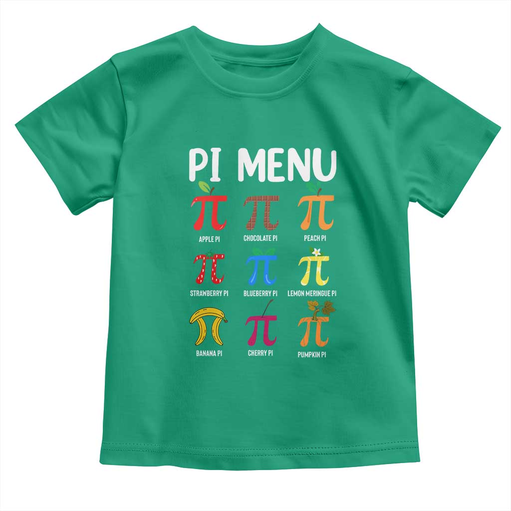 Funny Number Pi Toddler T Shirt Pi Menu 3.14 Pi Symbol - Math Teacher Happy Pi Day TS02 Irish Green Print Your Wear