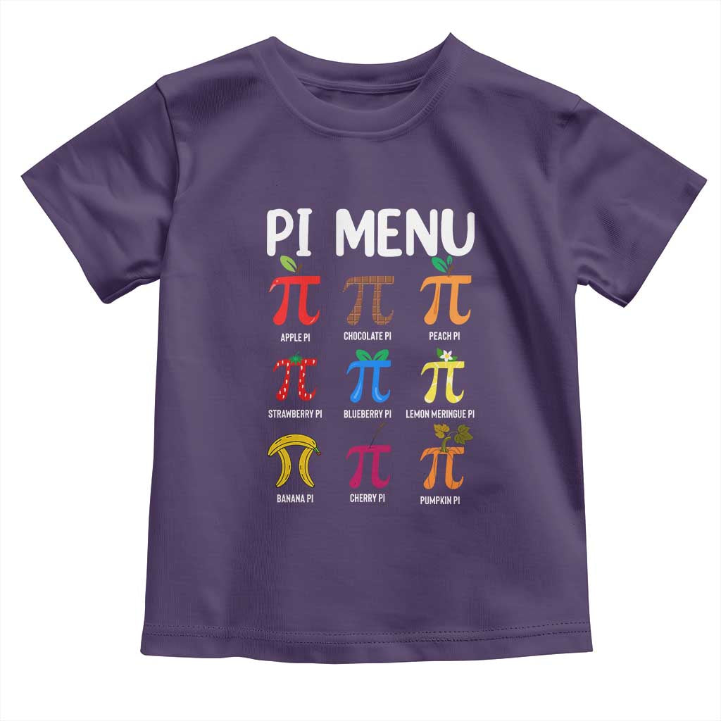 Funny Number Pi Toddler T Shirt Pi Menu 3.14 Pi Symbol - Math Teacher Happy Pi Day TS02 Purple Print Your Wear