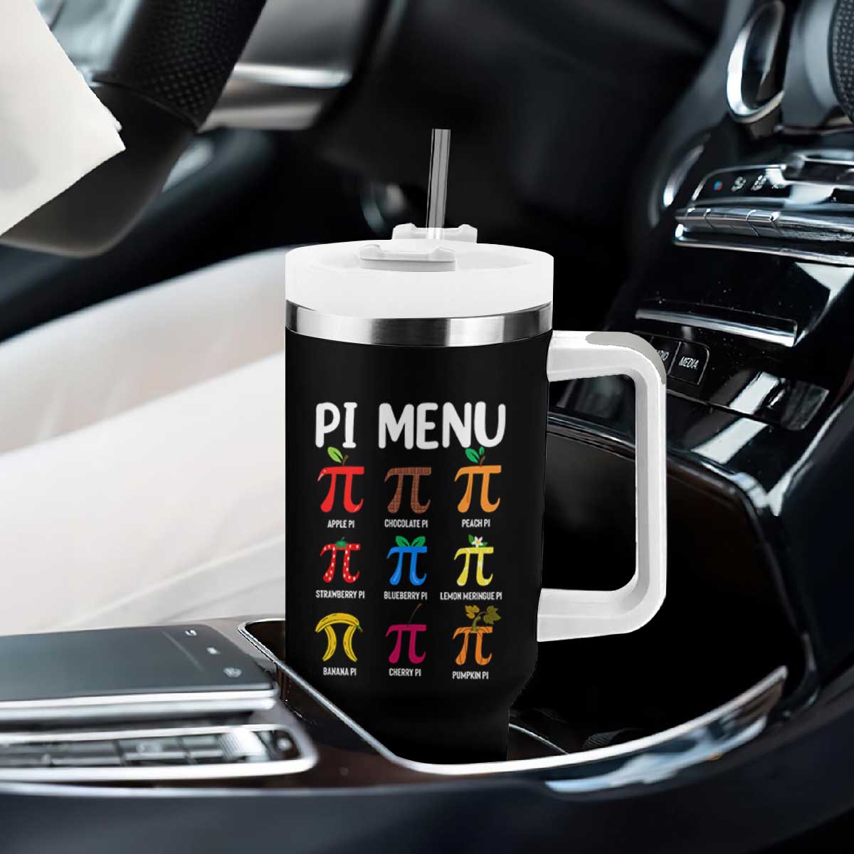 Funny Number Pi Tumbler With Handle Pi Menu 3.14 Pi Symbol - Math Teacher Happy Pi Day TS02 Print Your Wear