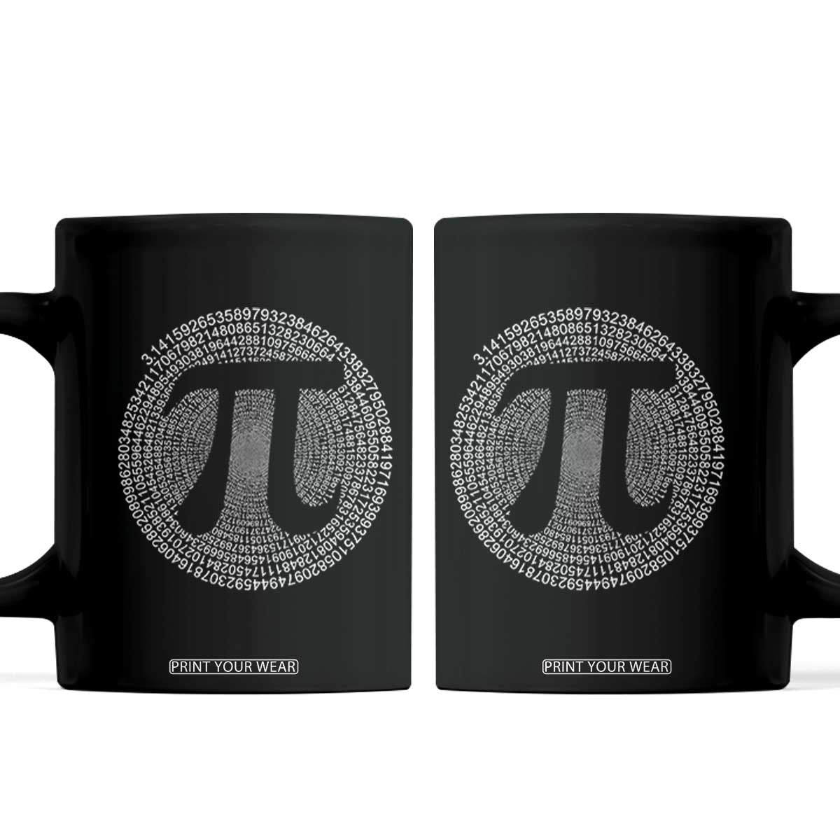 Funny Number Pi Coffee Mug Pi 3.14 Pi Number Symbol Math Science Gift TS02 Black Print Your Wear