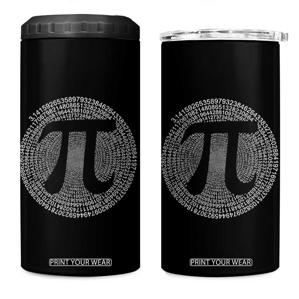 Funny Number Pi 4 in 1 Can Cooler Tumbler Pi 3.14 Pi Number Symbol Math Science Gift TS02 One Size: 16 oz Black Print Your Wear