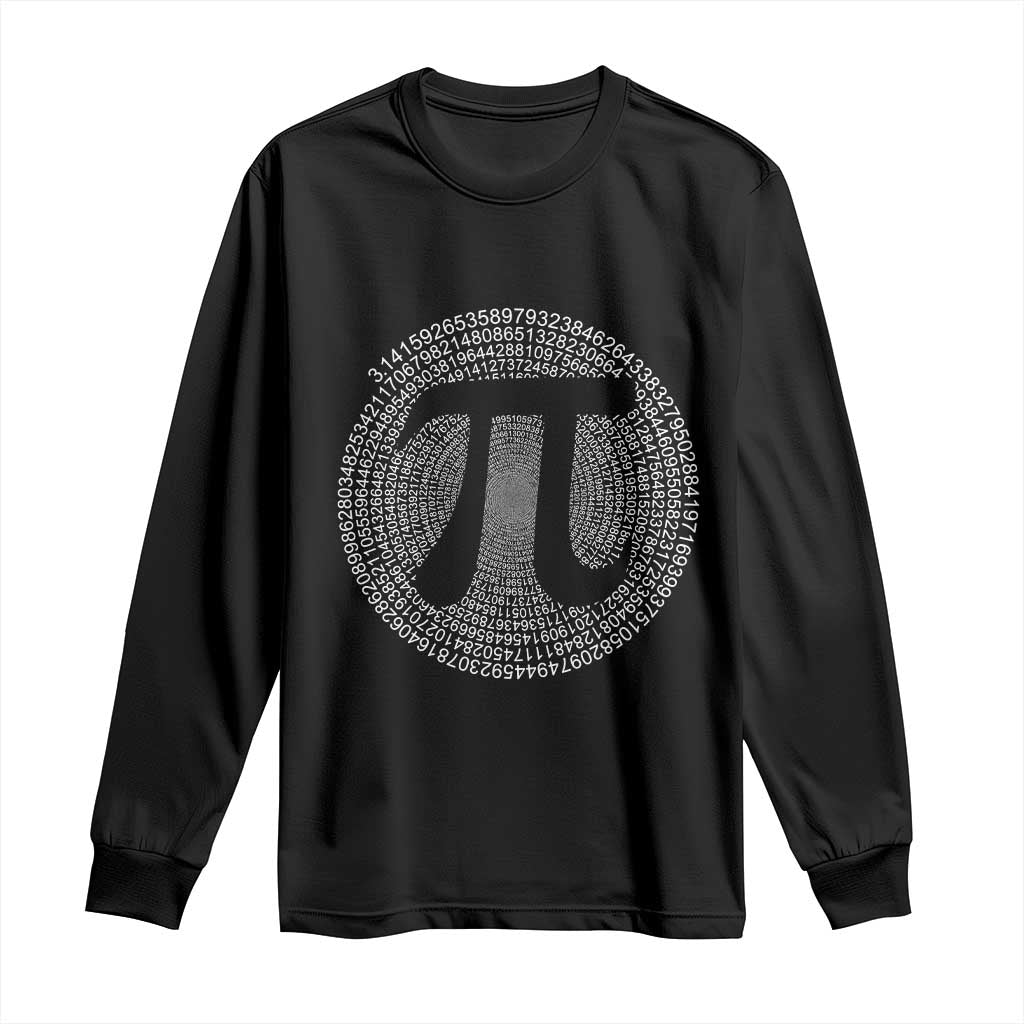 Funny Number Pi Long Sleeve Shirt Pi 3.14 Pi Number Symbol Math Science Gift TS02 Black Print Your Wear