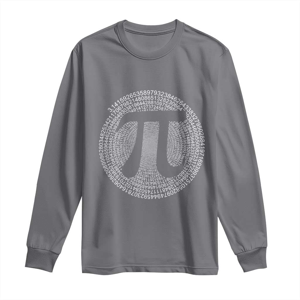 Funny Number Pi Long Sleeve Shirt Pi 3.14 Pi Number Symbol Math Science Gift TS02 Charcoal Print Your Wear