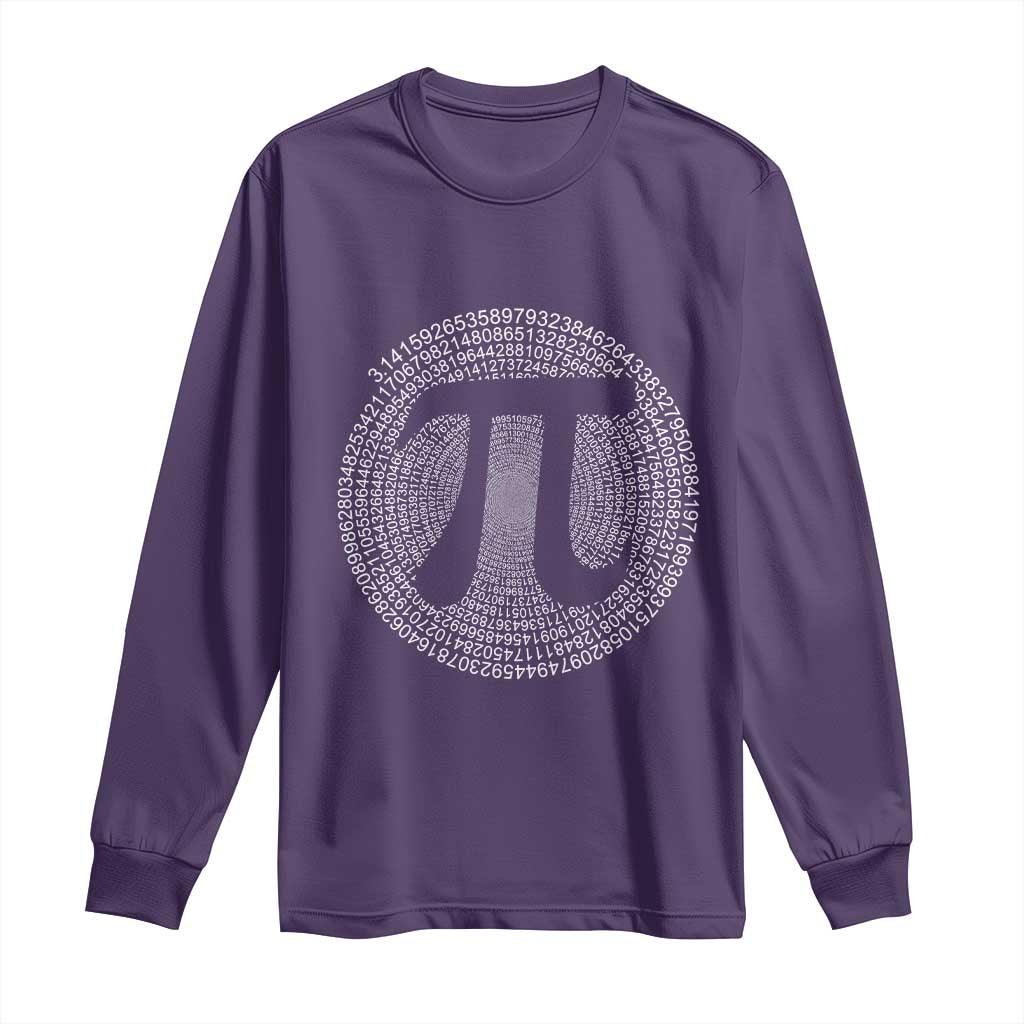 Funny Number Pi Long Sleeve Shirt Pi 3.14 Pi Number Symbol Math Science Gift TS02 Purple Print Your Wear