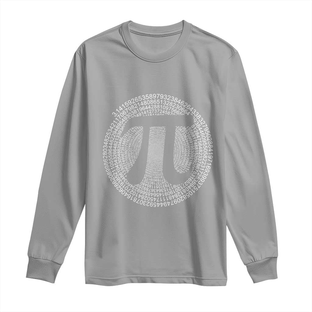 Funny Number Pi Long Sleeve Shirt Pi 3.14 Pi Number Symbol Math Science Gift TS02 Sport Gray Print Your Wear
