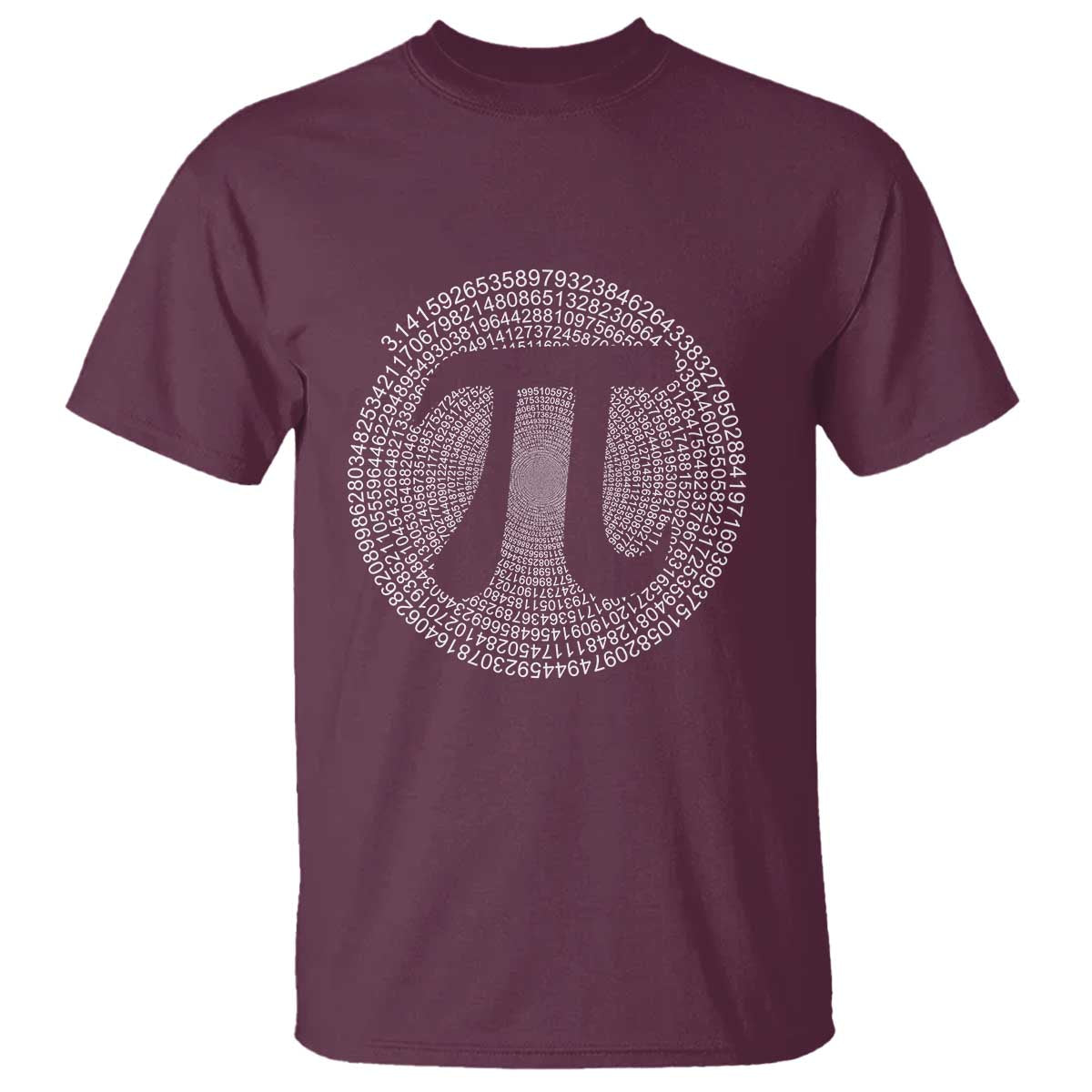 Funny Number Pi T Shirt Pi 3.14 Pi Number Symbol Math Science Gift TS02 Maroon Print Your Wear