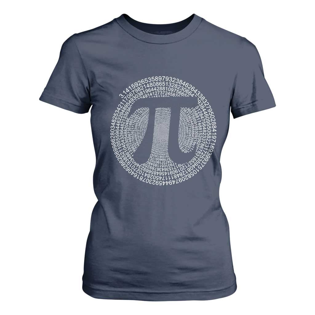 Funny Number Pi T Shirt For Women Pi 3.14 Pi Number Symbol Math Science Gift TS02 Navy Print Your Wear