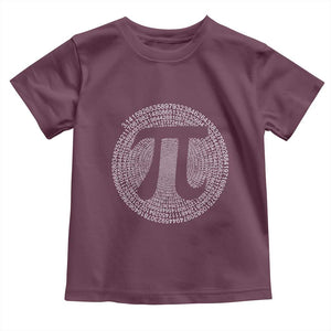 Funny Number Pi Toddler T Shirt Pi 3.14 Pi Number Symbol Math Science Gift TS02 Maroon Print Your Wear