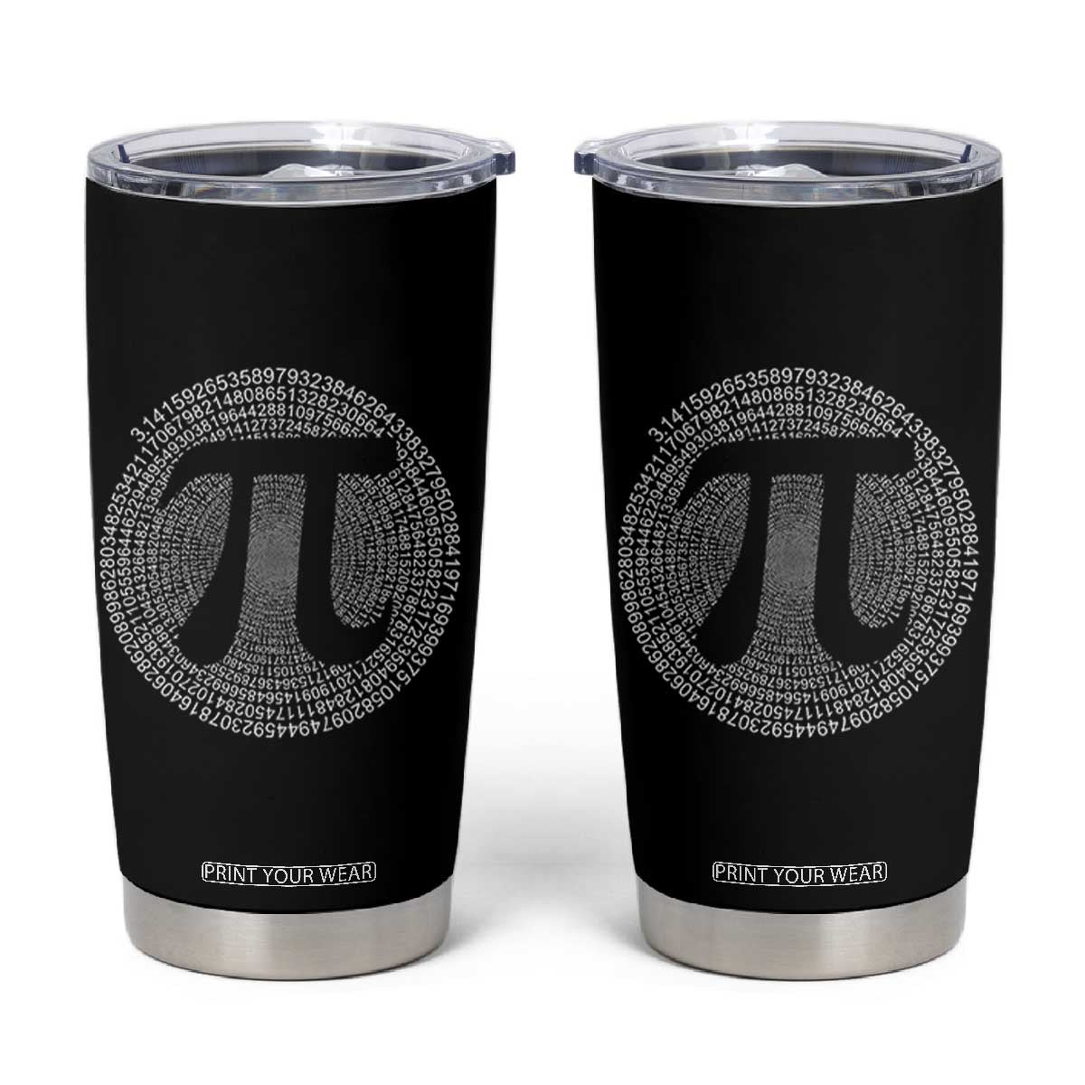 Funny Number Pi Tumbler Cup Pi 3.14 Pi Number Symbol Math Science Gift TS02 Black Print Your Wear