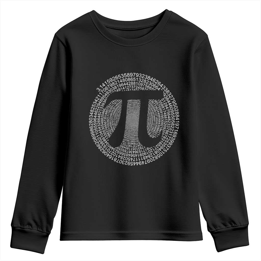 Funny Number Pi Youth Sweatshirt Pi 3.14 Pi Number Symbol Math Science Gift TS02 Black Print Your Wear