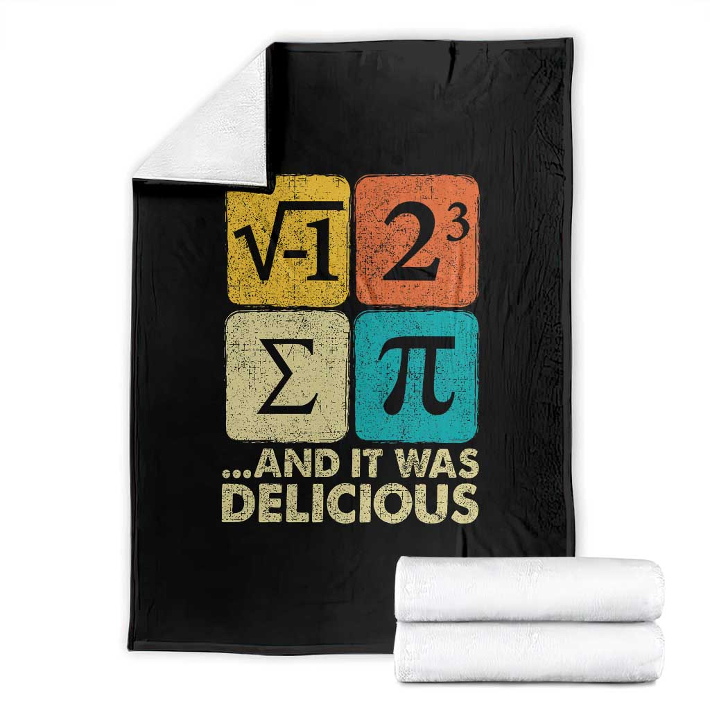 Funny Number Pi Throw Blanket I Ate Some Pie and It Was Delicious Funny PI Day Math Pun TS02 Black Print Your Wear