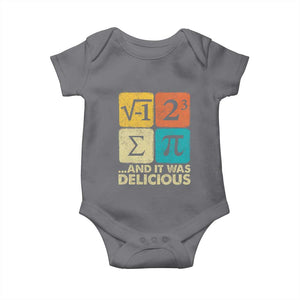 Funny Number Pi Baby Onesie I Ate Some Pie and It Was Delicious Funny PI Day Math Pun TS02 Charcoal Print Your Wear