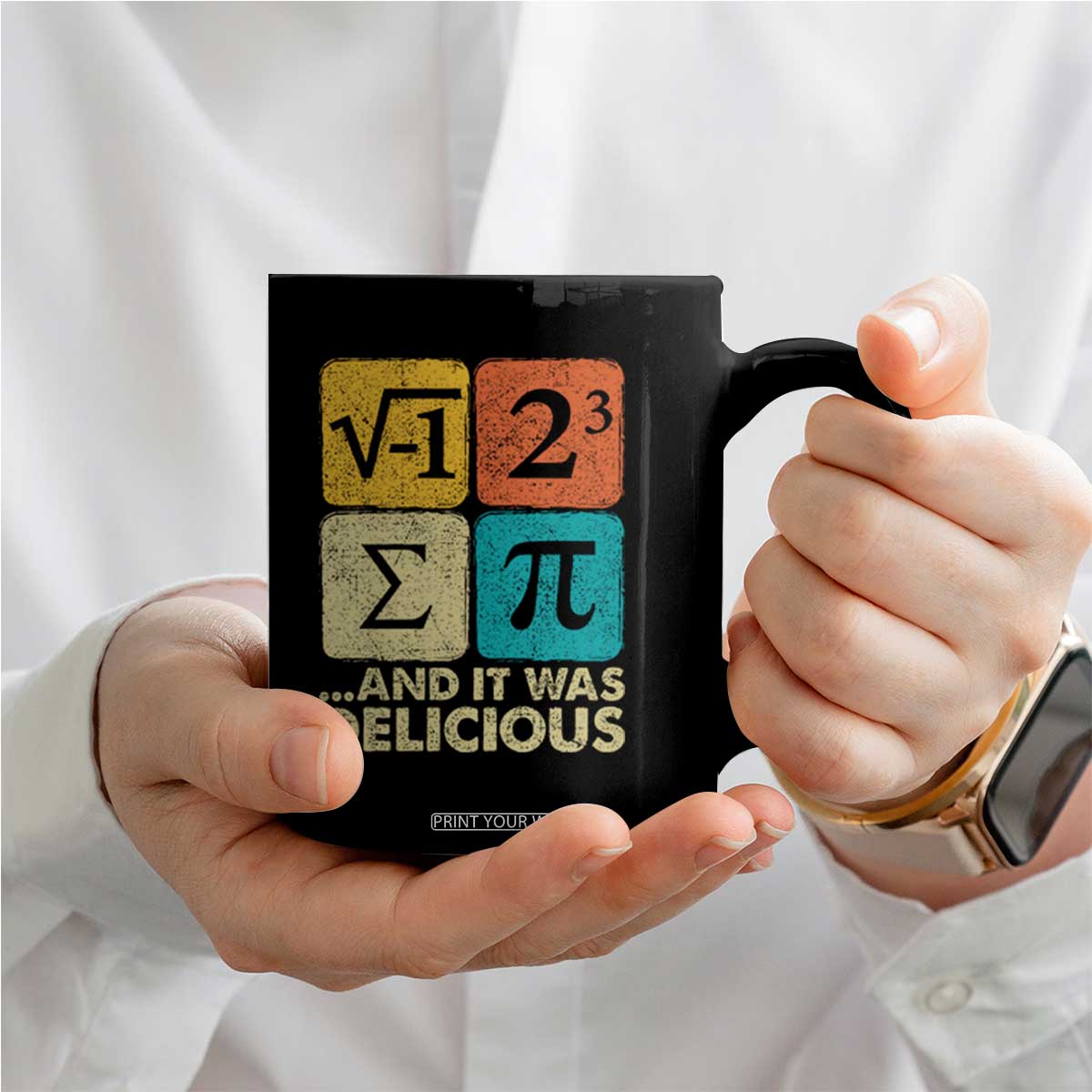 Funny Number Pi Coffee Mug I Ate Some Pie and It Was Delicious Funny PI Day Math Pun TS02 Print Your Wear
