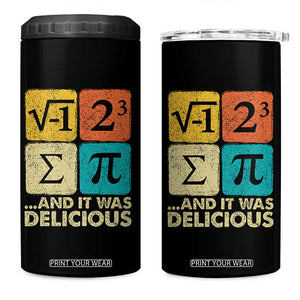 Funny Number Pi 4 in 1 Can Cooler Tumbler I Ate Some Pie and It Was Delicious Funny PI Day Math Pun TS02 One Size: 16 oz Black Print Your Wear