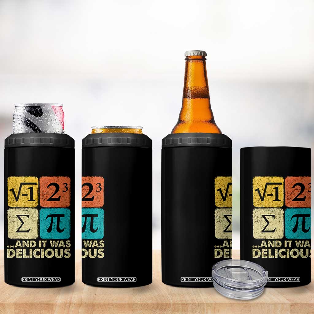 Funny Number Pi 4 in 1 Can Cooler Tumbler I Ate Some Pie and It Was Delicious Funny PI Day Math Pun TS02 Print Your Wear