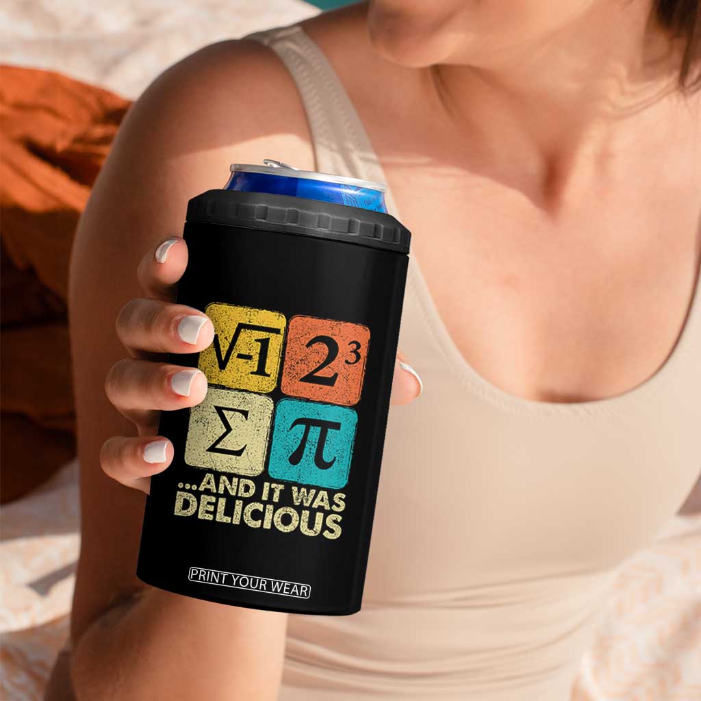 Funny Number Pi 4 in 1 Can Cooler Tumbler I Ate Some Pie and It Was Delicious Funny PI Day Math Pun TS02 Print Your Wear