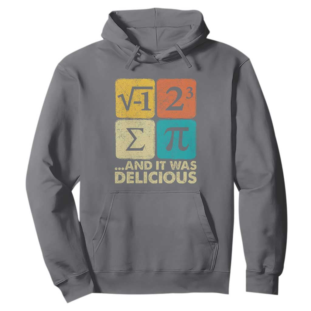 Funny Number Pi Hoodie I Ate Some Pie and It Was Delicious Funny PI Day Math Pun TS02 Charcoal Print Your Wear