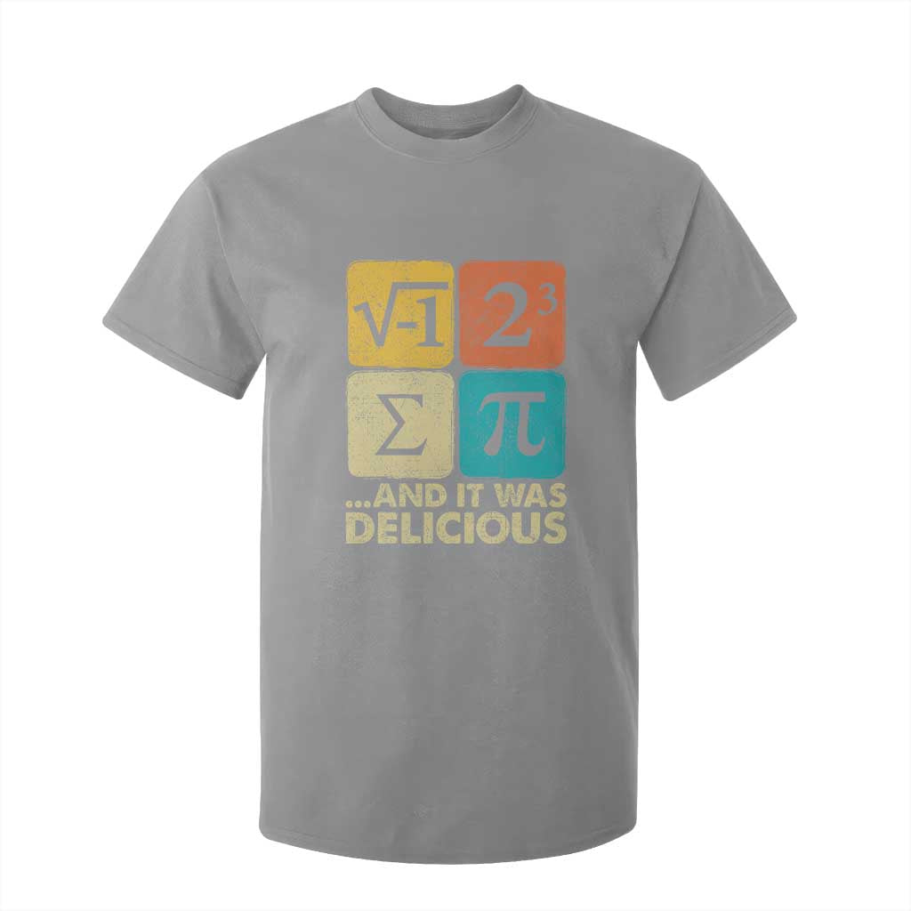 Funny Number Pi T Shirt For Kid I Ate Some Pie and It Was Delicious Funny PI Day Math Pun TS02 Sport Gray Print Your Wear