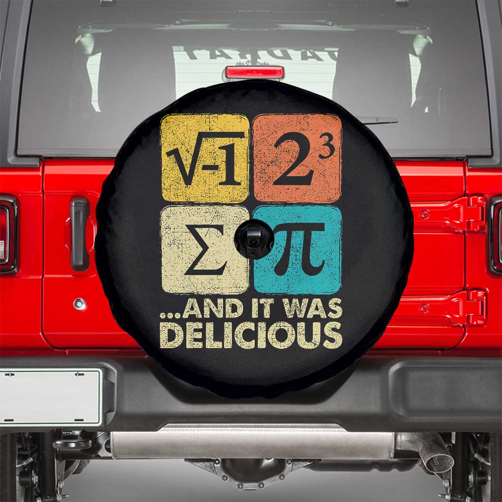 Funny Number Pi Spare Tire Cover I Ate Some Pie and It Was Delicious Funny PI Day Math Pun TS02 Black Print Your Wear