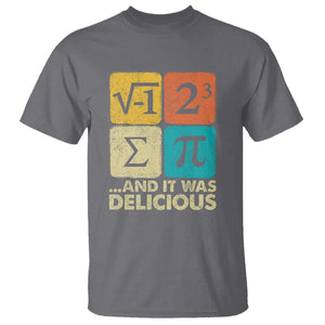 Funny Number Pi T Shirt I Ate Some Pie and It Was Delicious Funny PI Day Math Pun TS02 Charcoal Print Your Wear