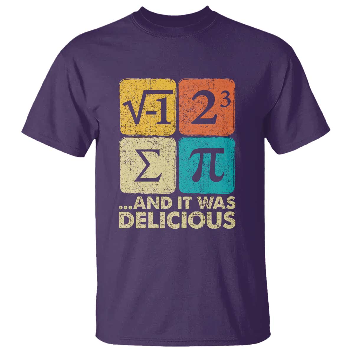 Funny Number Pi T Shirt I Ate Some Pie and It Was Delicious Funny PI Day Math Pun TS02 Purple Print Your Wear