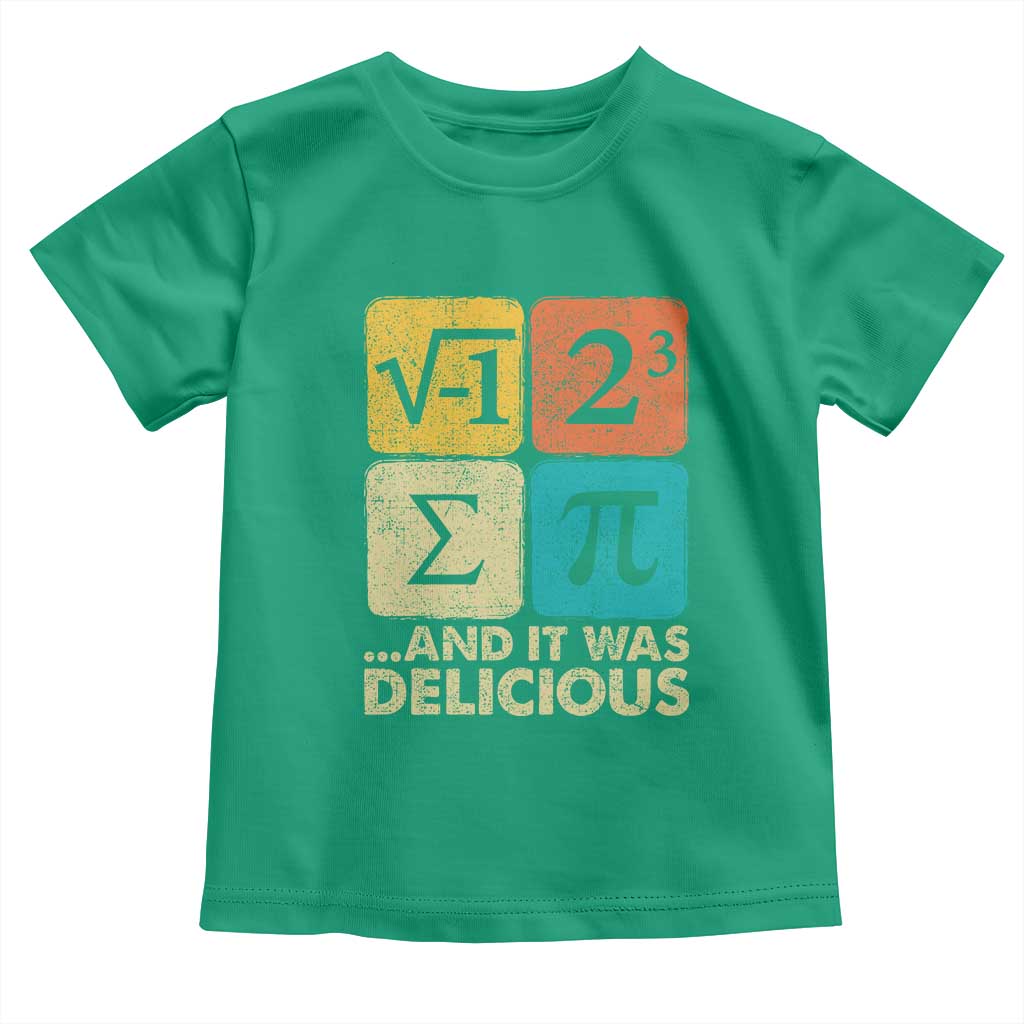 Funny Number Pi Toddler T Shirt I Ate Some Pie and It Was Delicious Funny PI Day Math Pun TS02 Irish Green Print Your Wear