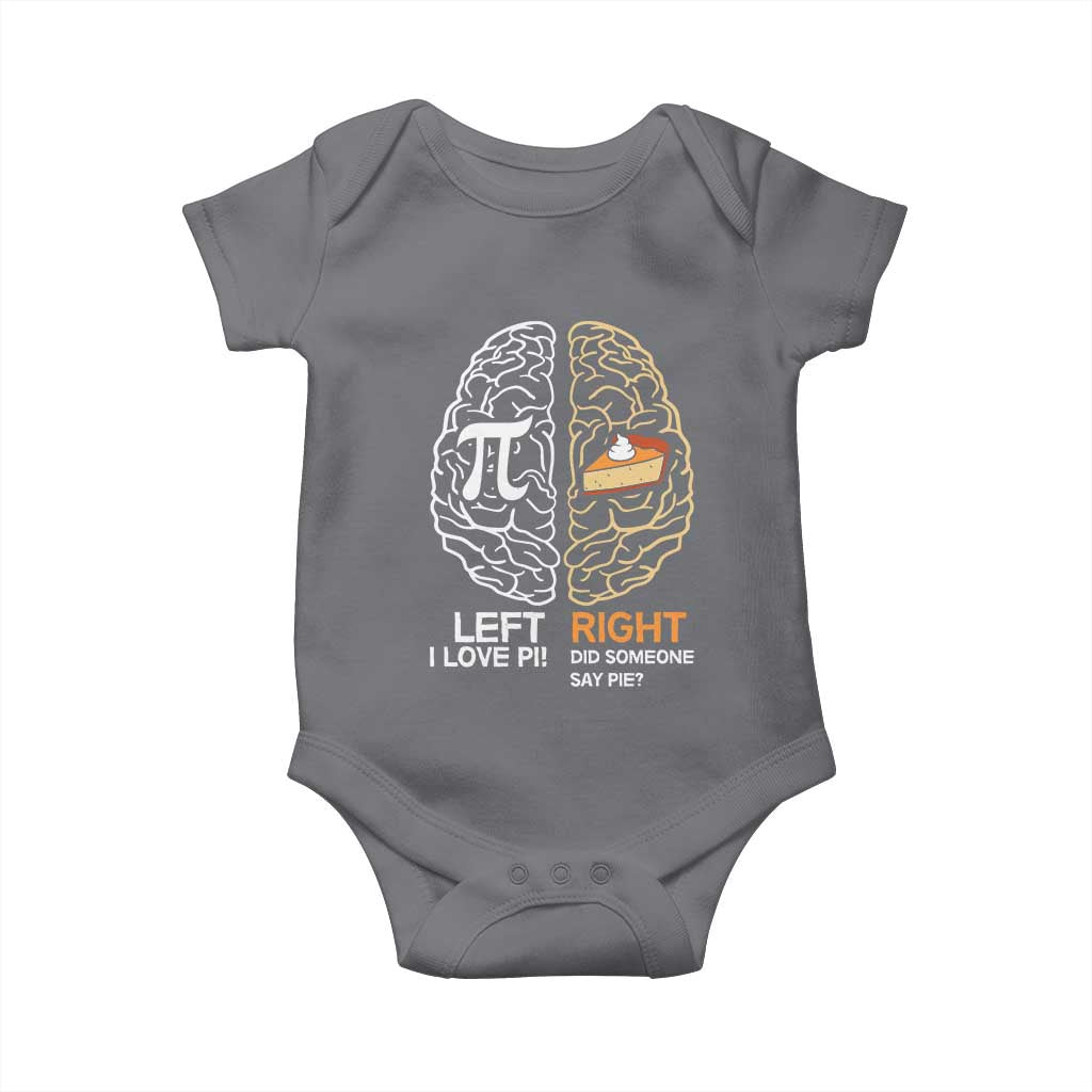 Funny Pi Day Baby Onesie Left Vs Right Brain Pie Shirt Math Geek Gift TS02 Charcoal Print Your Wear